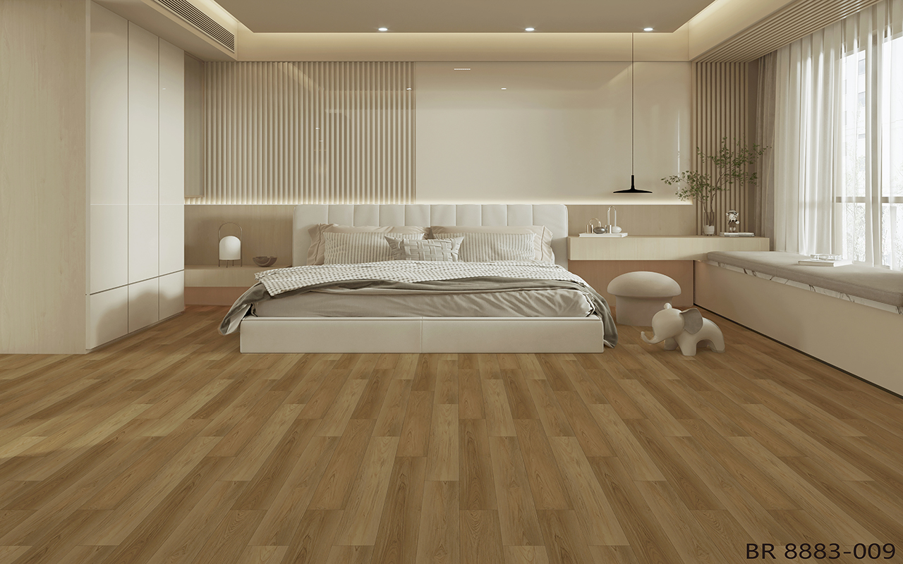 BORUI 8883L TOULOUSC TEAK PVC DECOR FILM لأرضية SPC / LVT / WPC