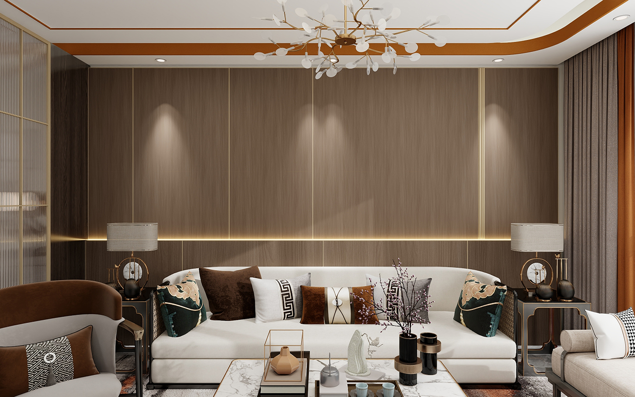 BORUI 9047 WALNUT PVC DECOR FILM FOR SPC / LVT / WPC معرض الجدار